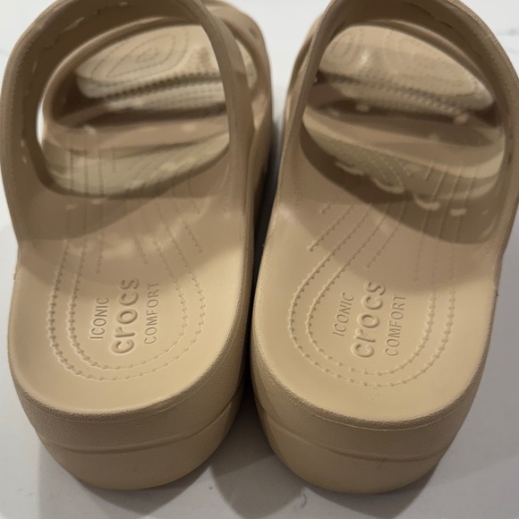 CROCS Baya Platform Tan Slide Sandals - Picture 2 of 7